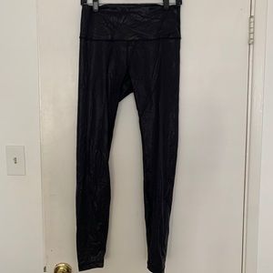 Lululemon Align28” faux leather blk leggings, sz 8